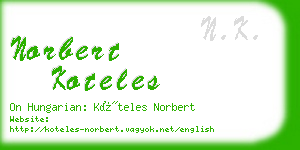 norbert koteles business card